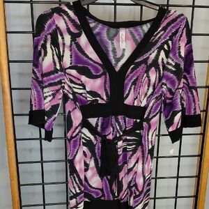 Purple and Black Women's Top
